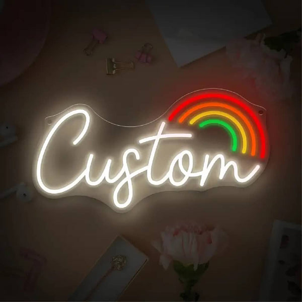 Custom Rainbow Neon Signs Customizable for Wall Decor