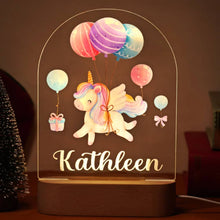 Personalized Baby Name Rainbow Unicorn Night Light Gift