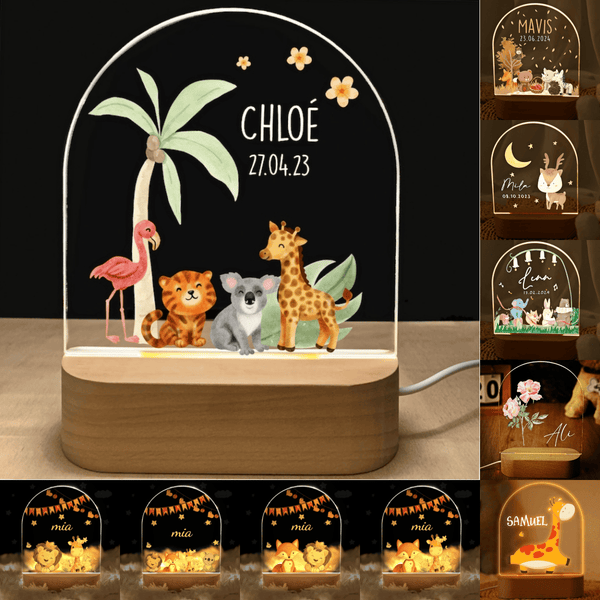 Personalized Night Light Baby Gift Animal Night Lamp