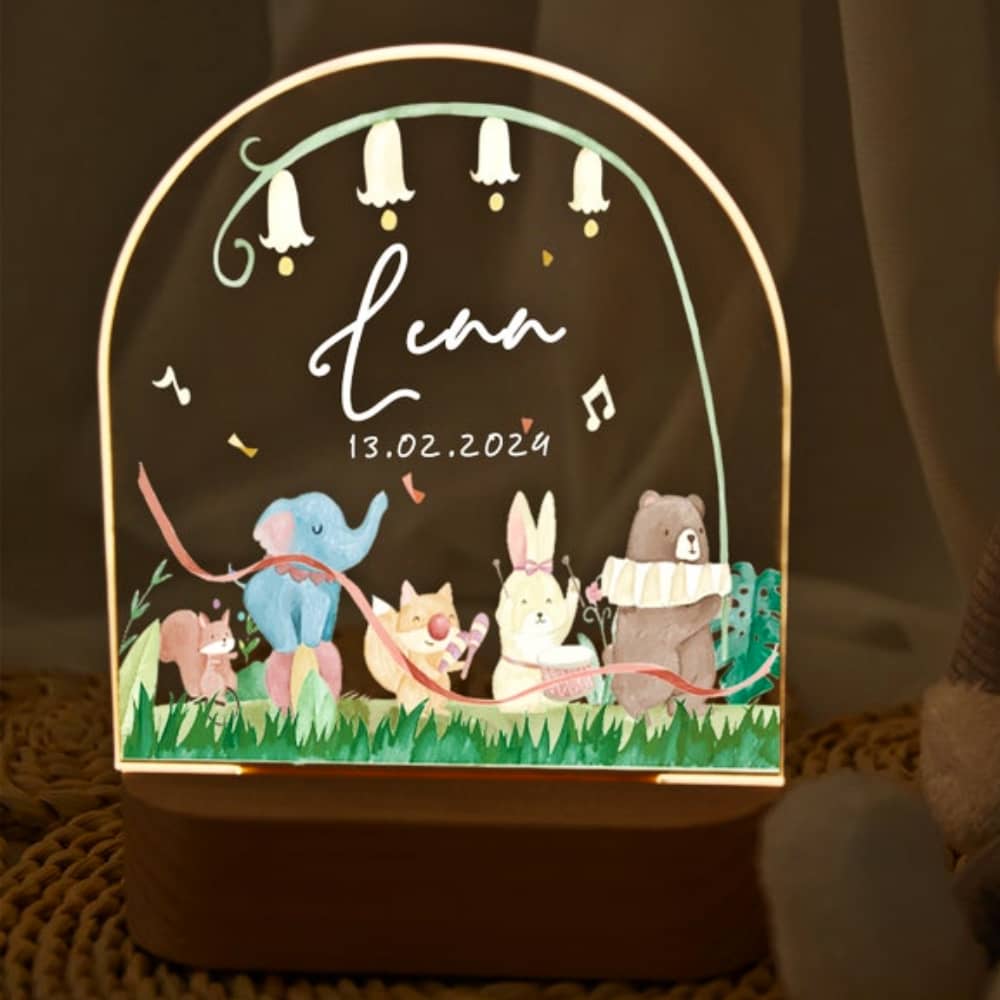 Personalized Night Light Baby Gift Animal Night Lamp