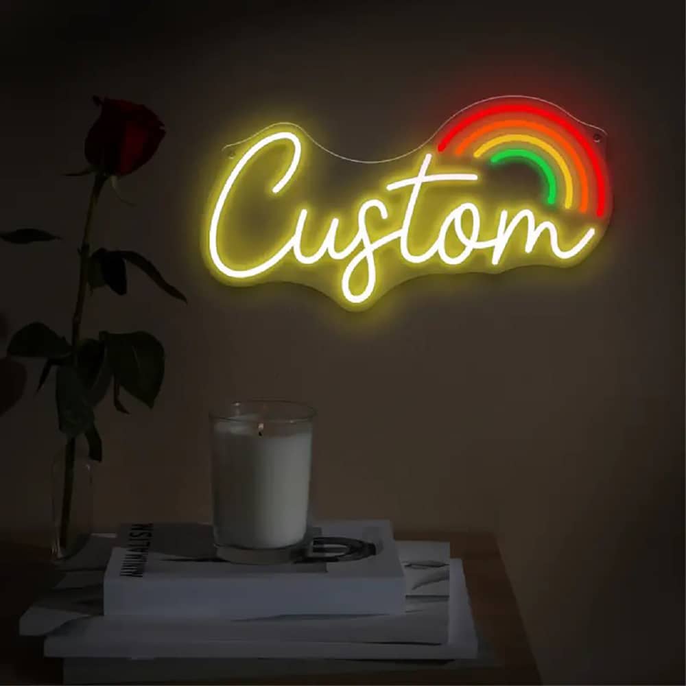 Custom Rainbow Neon Signs Customizable for Wall Decor