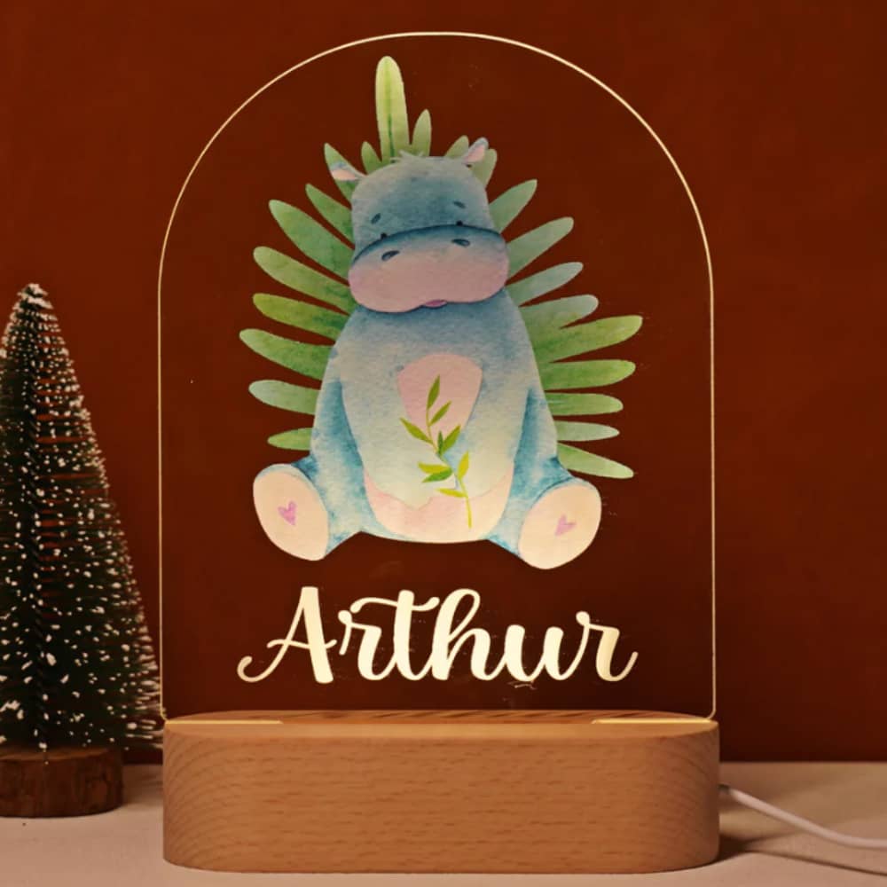 Personalized Baby Name Animal Style Night Light Gift