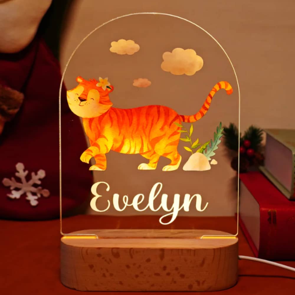 Personalized Baby Name Animal Style Night Light Gift