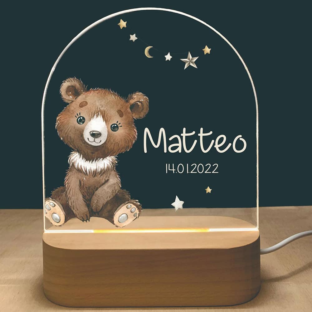 Personalized Cute Animals Night Light Baby's Room Decor