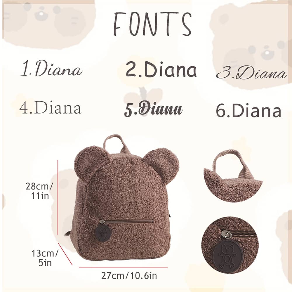 Teddy Bear Backpack Toddler Custom Name Backpack