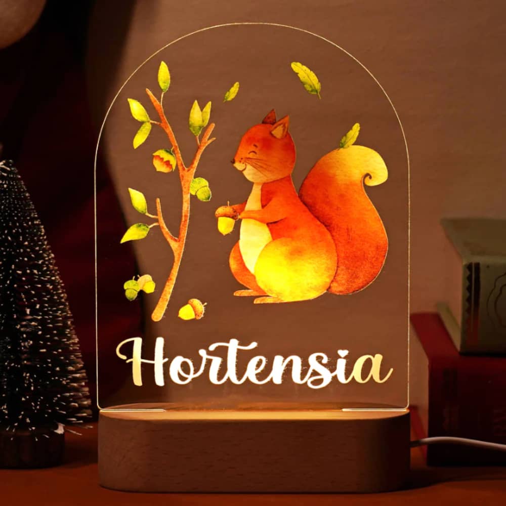 Personalized Baby Name Animal Style Night Light Gift