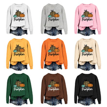 Fall winter crew sweatshirt HELLO Pumpkin