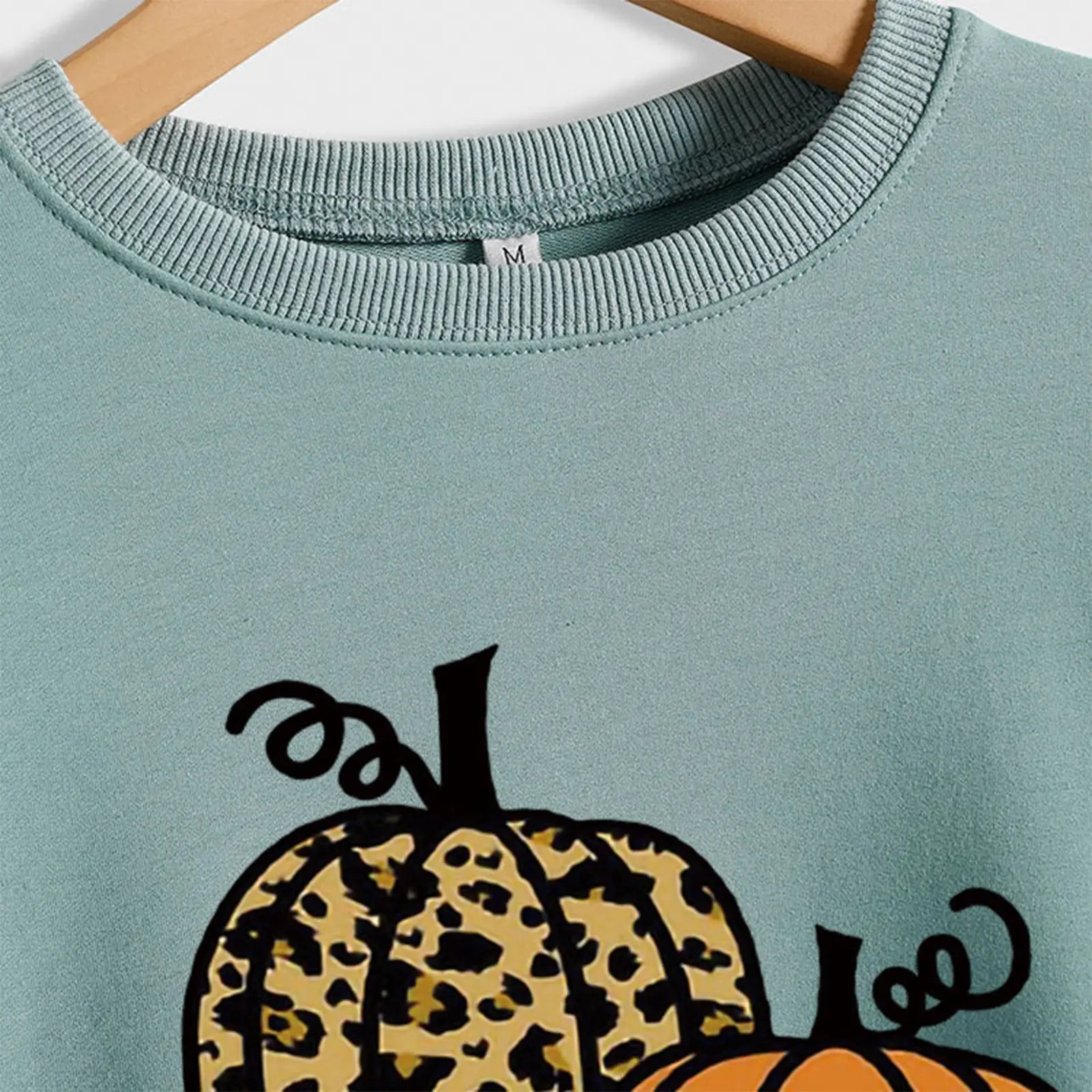 Fall winter crew sweatshirt HELLO Pumpkin