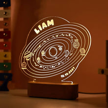 Personalized Night Light with Moon & Stars Kids Room Decor