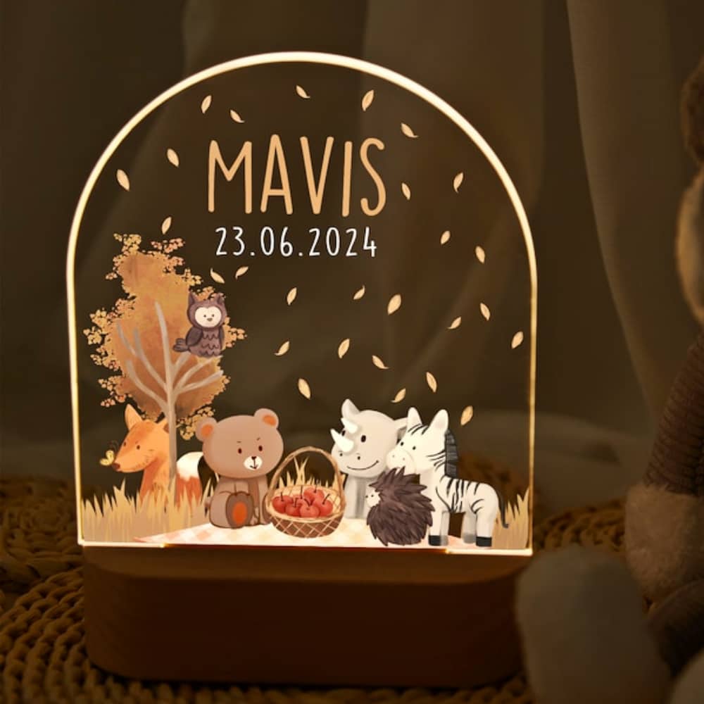 Personalized Night Light Baby Gift Animal Night Lamp