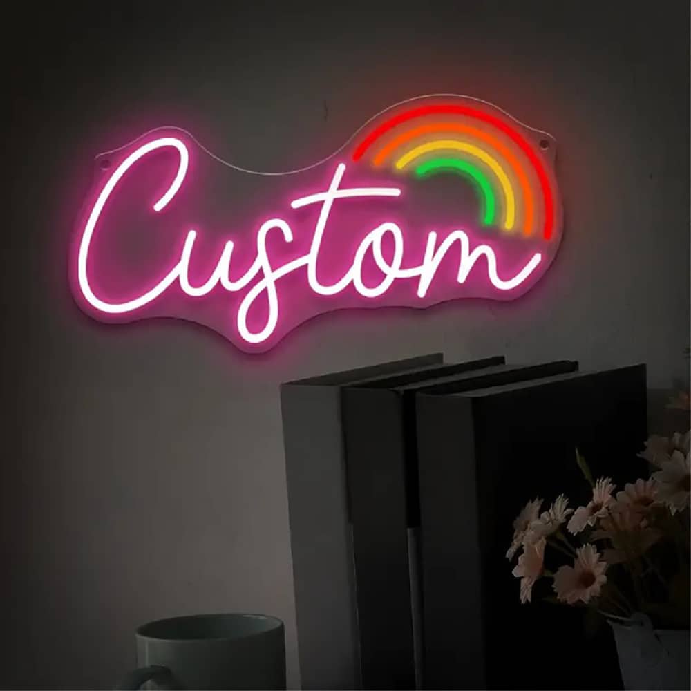 Custom Rainbow Neon Signs Customizable for Wall Decor