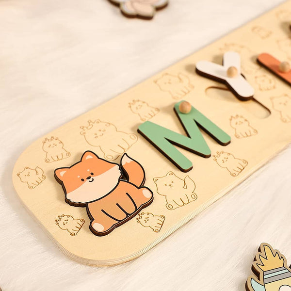 Personalized Animal Name Puzzle Montessori Toys