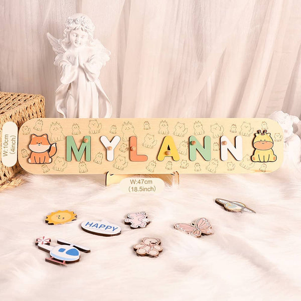 Personalized Animal Name Puzzle Montessori Toys