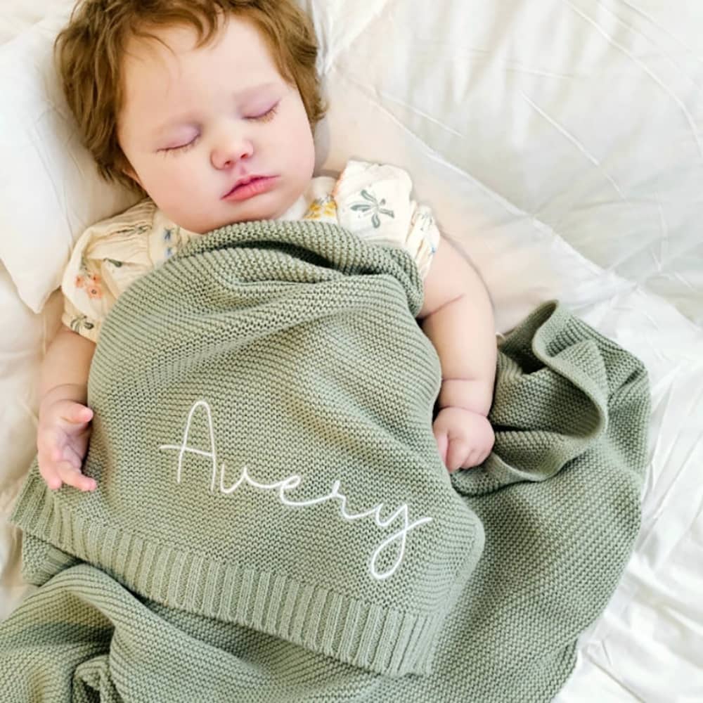 Embroidered Blanket Baby Blanket Knitted Cotton Blanket