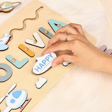 Personalized Blue Sky Baby Name Puzzles Wooden Toys