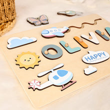 Personalized Blue Sky Baby Name Puzzles Wooden Toys