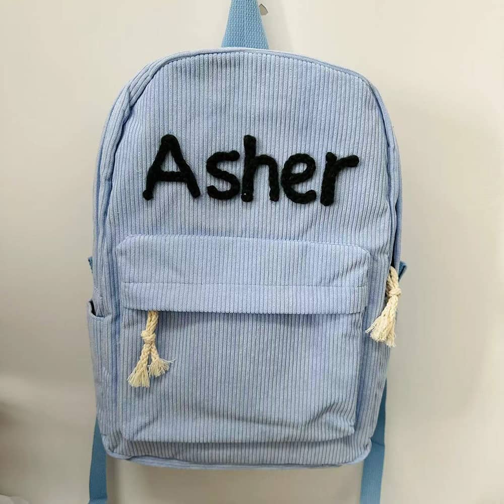 Personalized Hand Embroidered Kids School Backpack