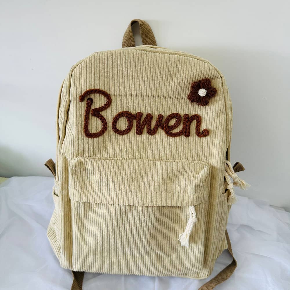 Personalized Hand Embroidered Kids School Backpack