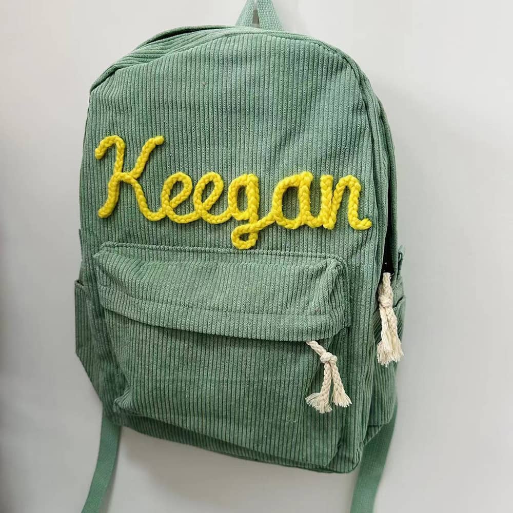 Personalized Hand Embroidered Kids School Backpack