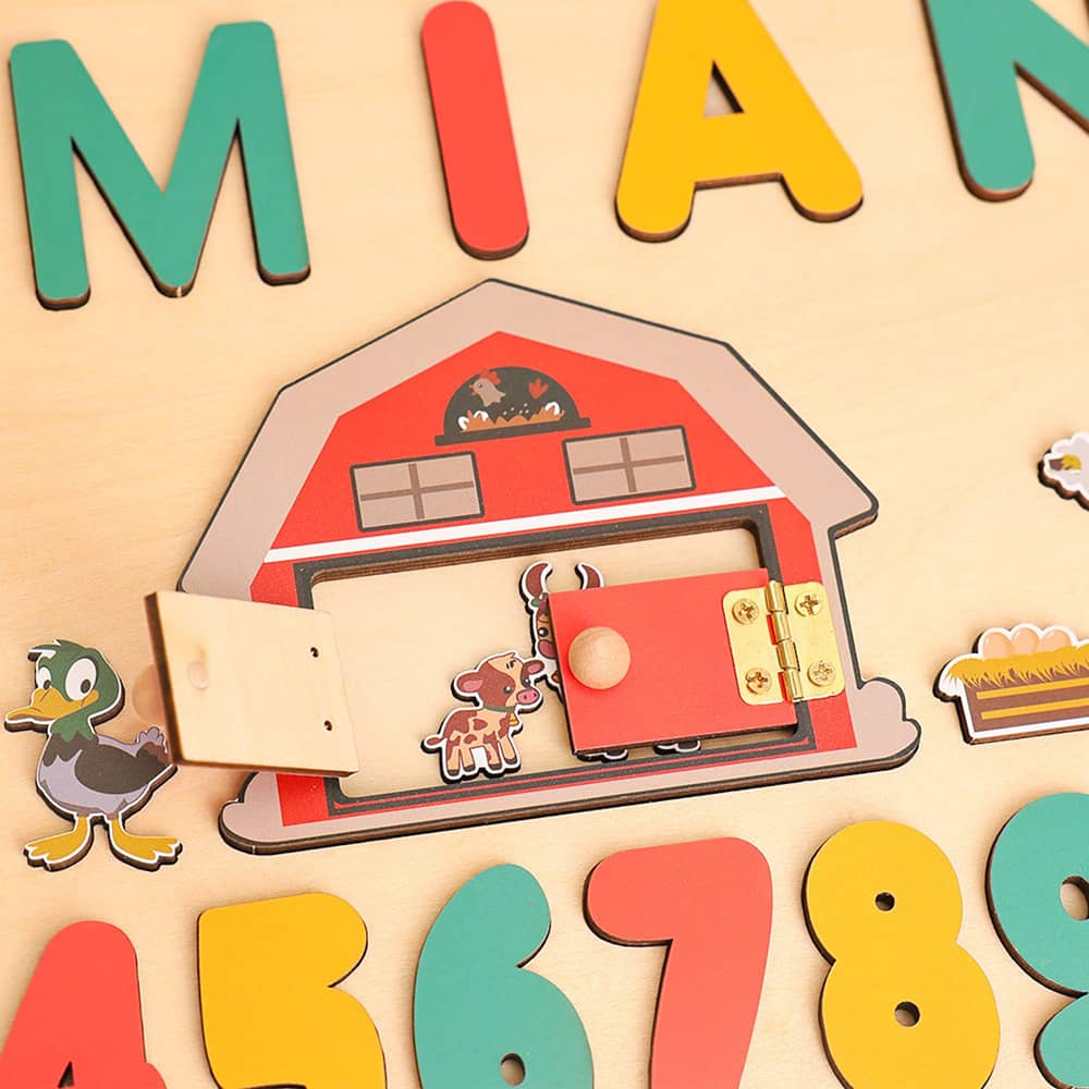 Personalized Wooden Baby Name Puzzles With Numbers