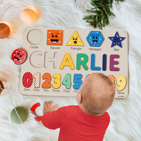 Personalized Kids Wooden Name Puzzle Montessori Educational Toys