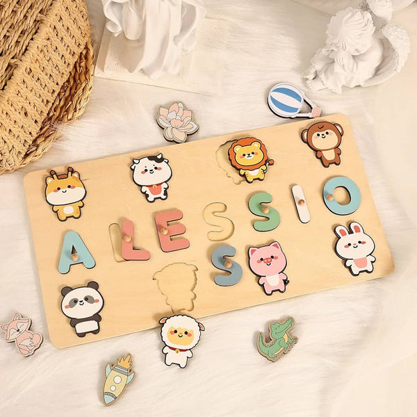 Personalized Name Puzzle with Zoos/Animal Toddler Toys