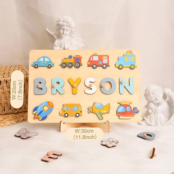 Personalized Transportation Name Puzzle Montessori Toys