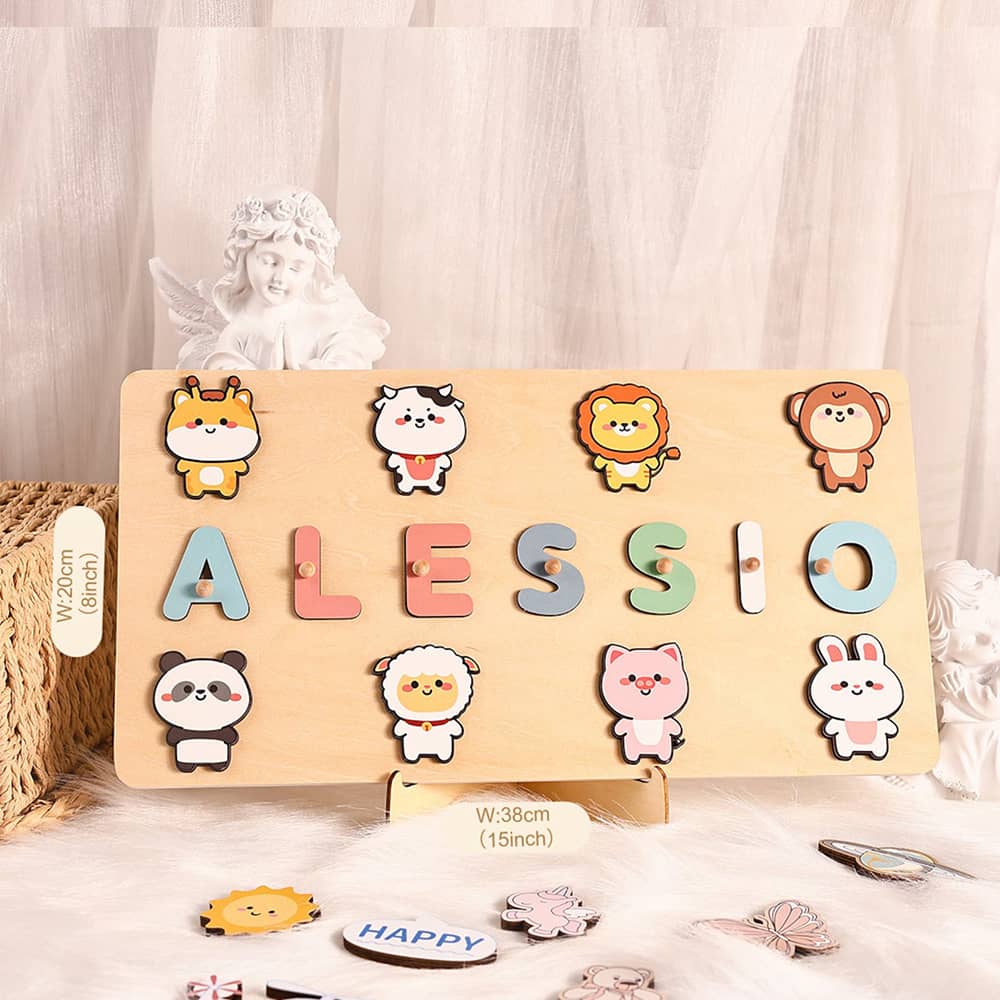 Animals Personalized Busy Board Puzzles Montessori Toys