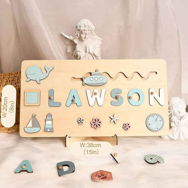 Personalized Name Puzzle With Whale/Submarine