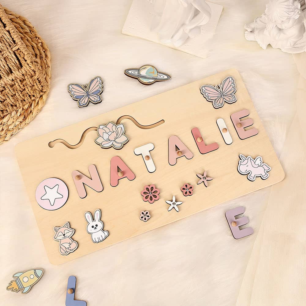 Personalized Name Puzzles Wooden Toddler Gift