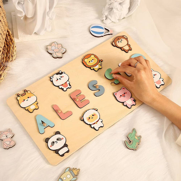 Animals Personalized Busy Board Puzzles Montessori Toys