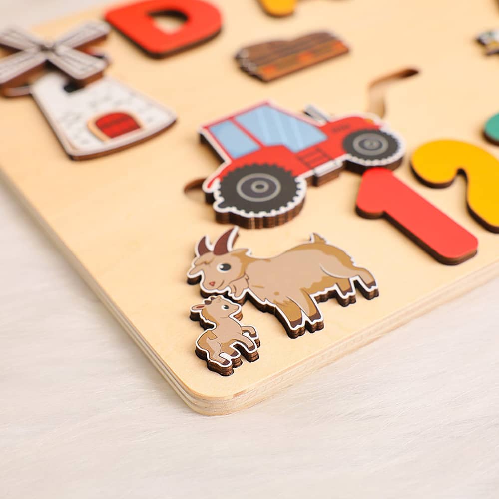 Personalized Wooden Baby Name Puzzles With Numbers