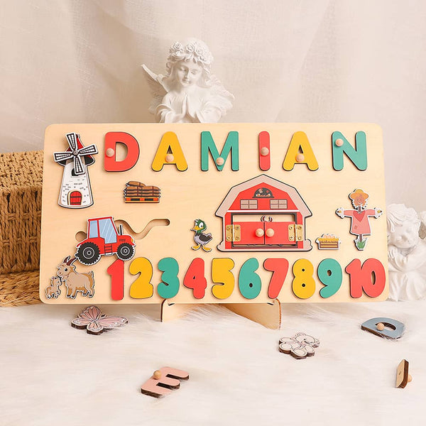 Personalized Wooden Baby Name Puzzles With Numbers