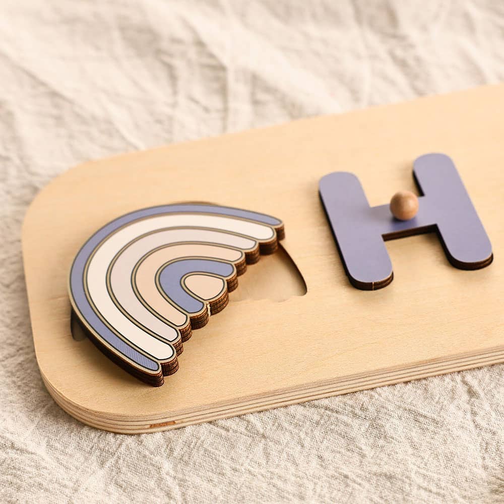 Wooden Personalized Baby Name Puzzles With Pegs