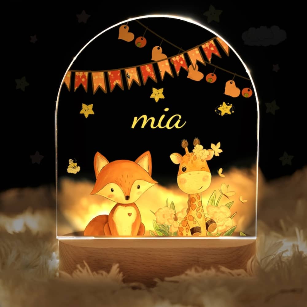 Personalized Night Light Baby Gift Animal Night Lamp