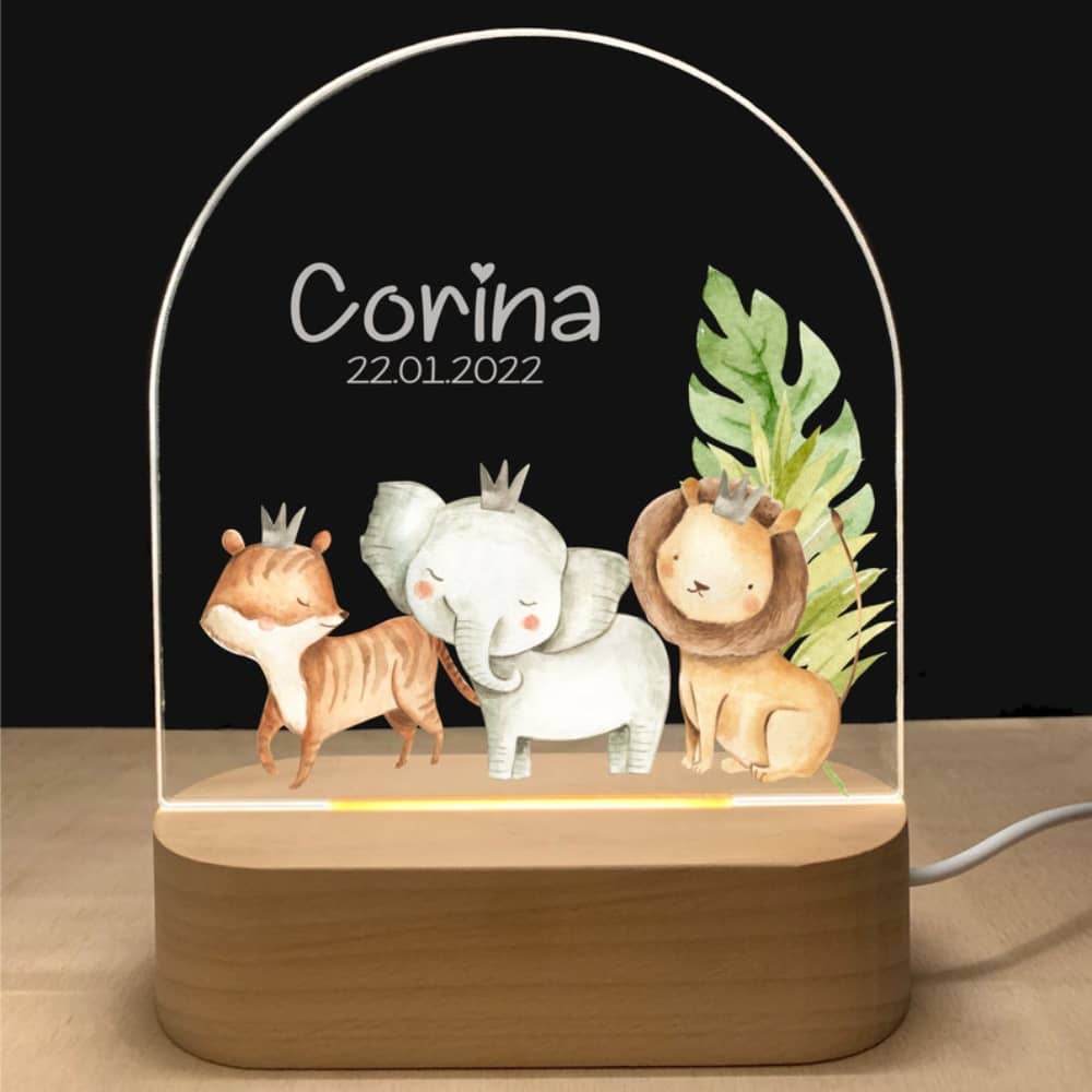 Personalized Cute Animals Night Light Baby's Room Decor