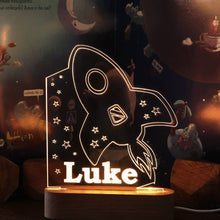 Personalized Night Light with Moon & Stars Kids Room Decor