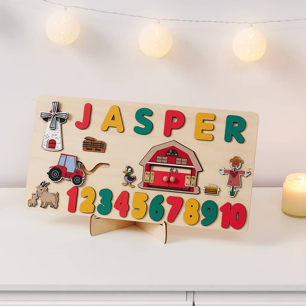 Personalized Wooden Baby Name Puzzles With Numbers